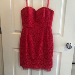 Strapless BCBG Pink/Red Dress